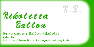 nikoletta ballon business card